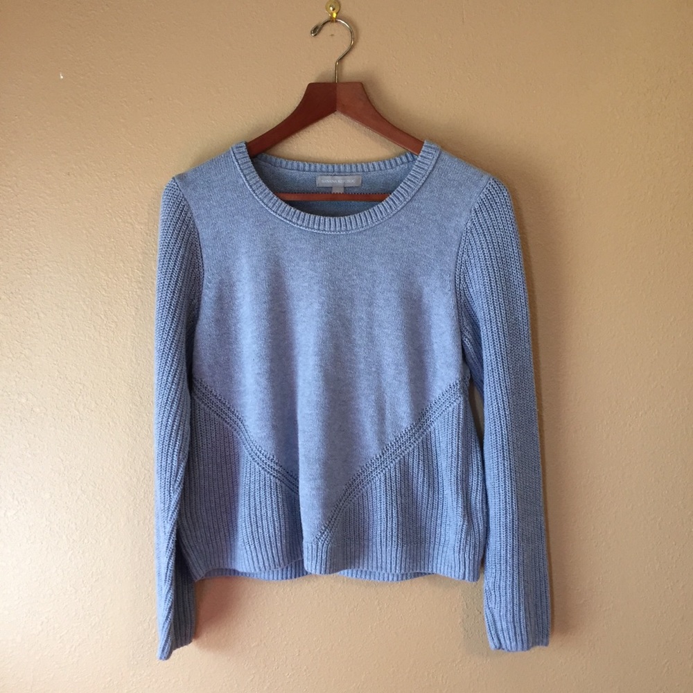 Banana Republic Ribbed Gray Boxy Sweater Cotton